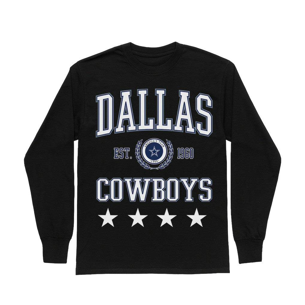 Dallas Cowboys Gameday Couture Women's Oversized Everyday Star Long Sleeve T-Shirt Black | NFL