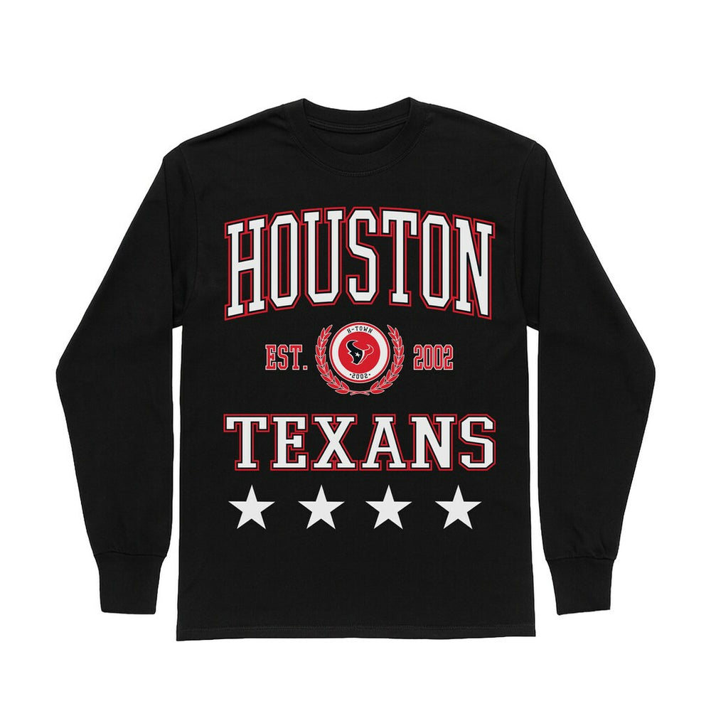 Houston Texans Gameday Couture Women's Oversized Everyday Star Long Sleeve T-Shirt Black | NFL