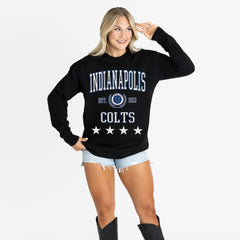 Indianapolis Colts Gameday Couture Women's Oversized Everyday Star Long Sleeve T-Shirt Black | NFL