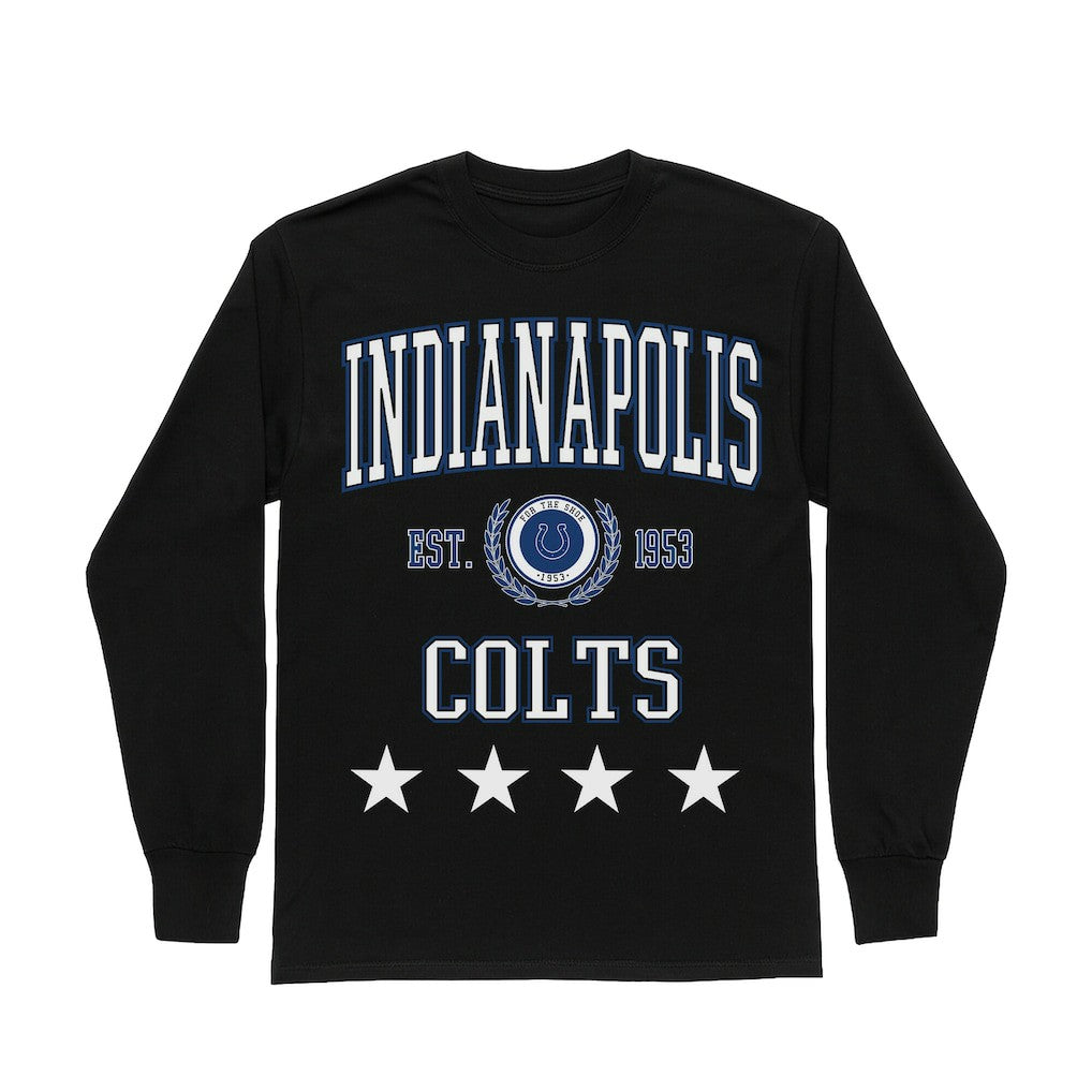 Indianapolis Colts Gameday Couture Women's Oversized Everyday Star Long Sleeve T-Shirt Black | NFL