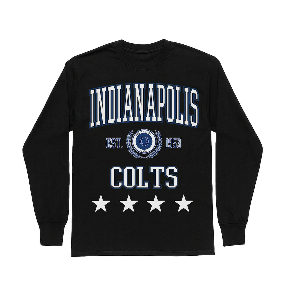 Indianapolis Colts Gameday Couture Women's Oversized Everyday Star Long Sleeve T-Shirt Black | NFL
