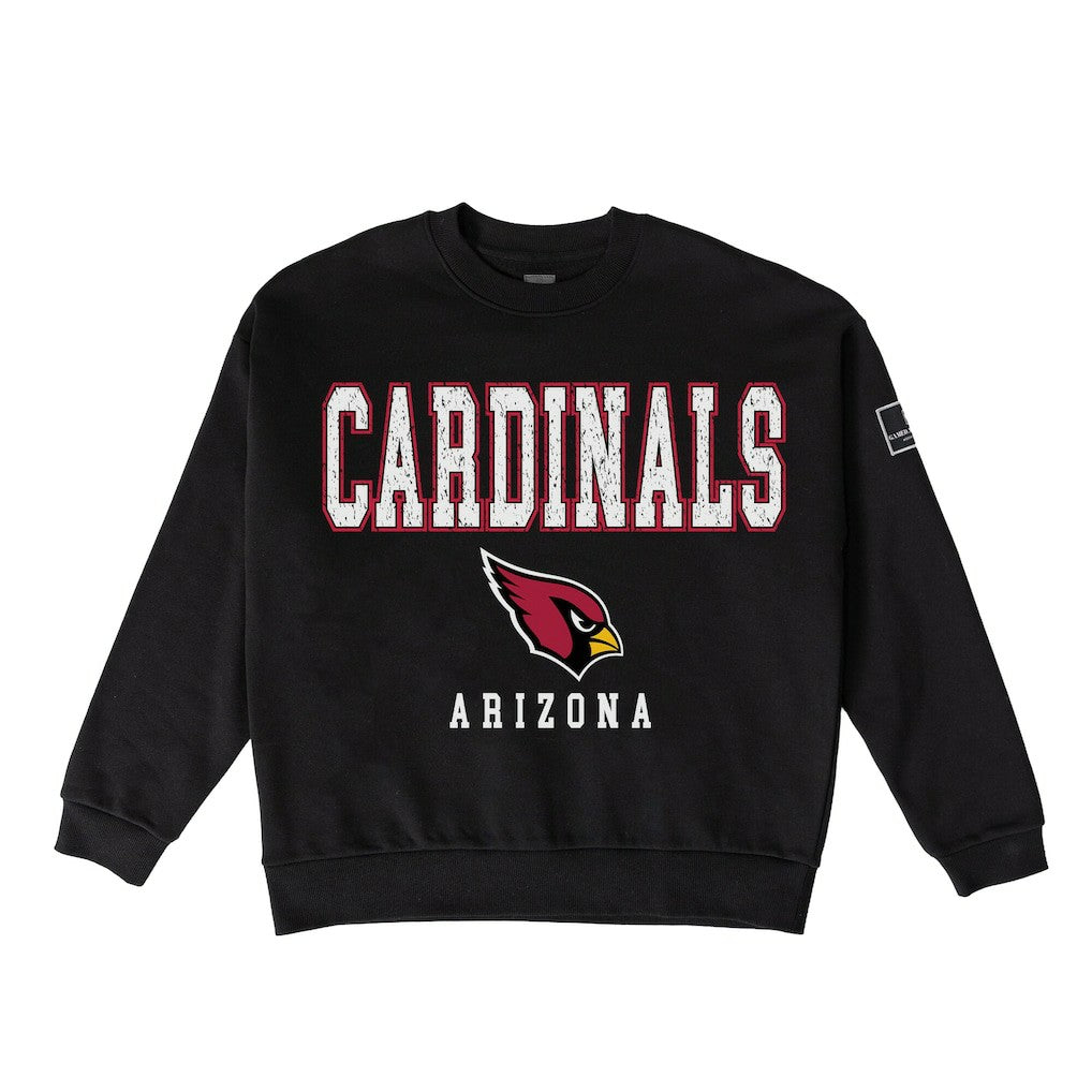 Arizona Cardinals Gameday Couture Women's Oversized Level Up Black Label Premium Fleece Sweatshirt Black | NFL
