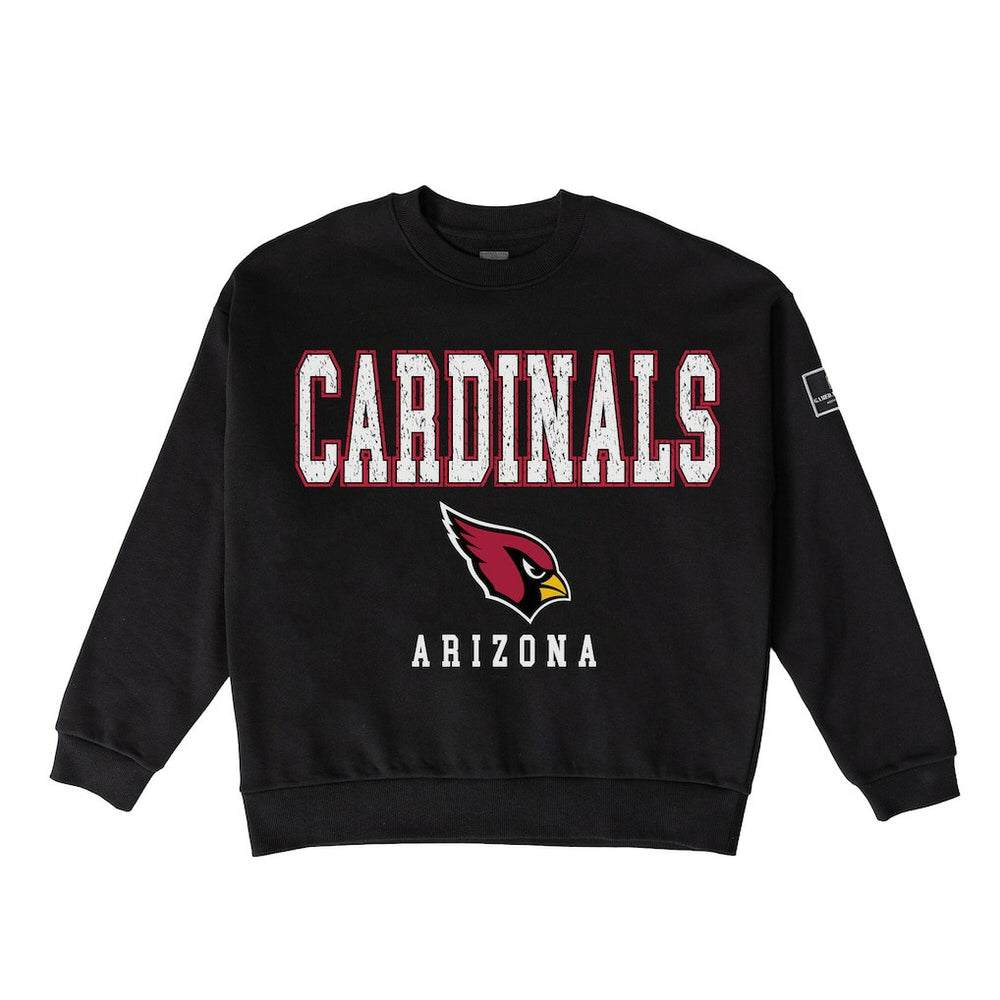 Arizona Cardinals Gameday Couture Women's Oversized Level Up Black Label Premium Fleece Sweatshirt Black | NFL