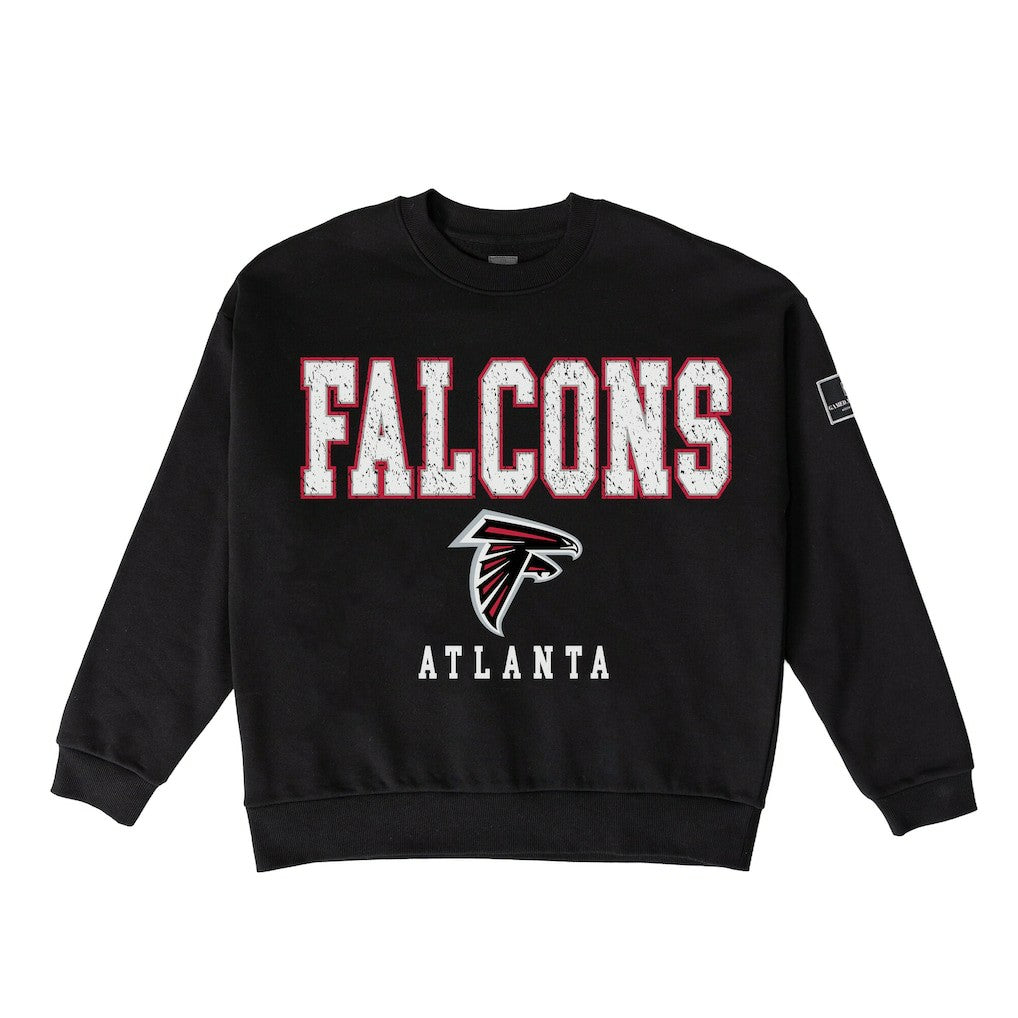 Atlanta Falcons Gameday Couture Women's Oversized Level Up Black Label Premium Fleece Sweatshirt Black | NFL