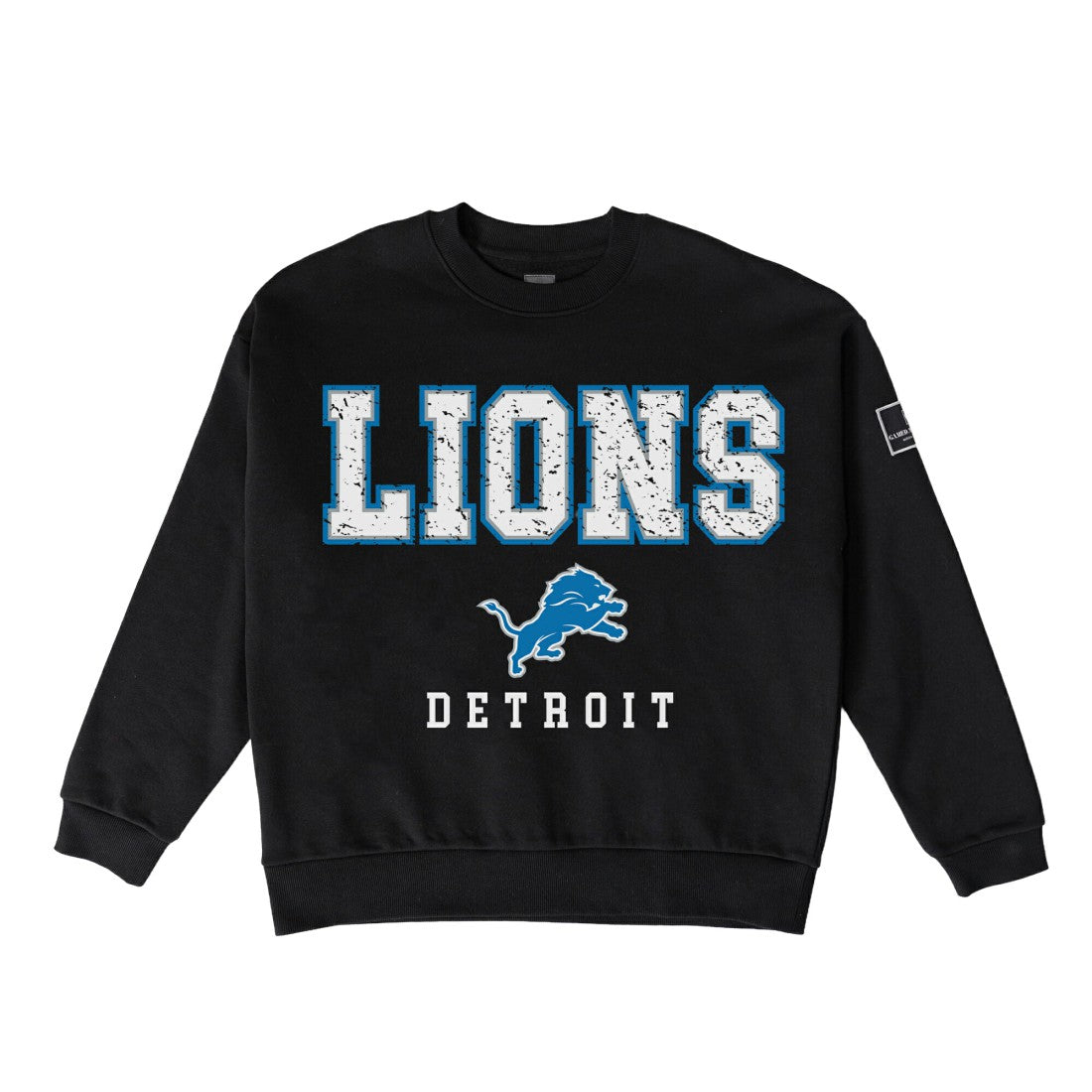 Detroit Lions Gameday Couture Women's Oversized Level Up Black Label Premium Fleece Sweatshirt Black | NFL