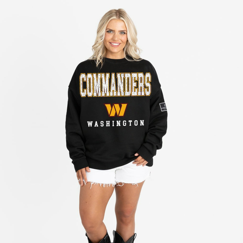 Washington Commanders Gameday Couture Women's Oversized Level Up Black Label Premium Fleece Sweatshirt Black | NFL