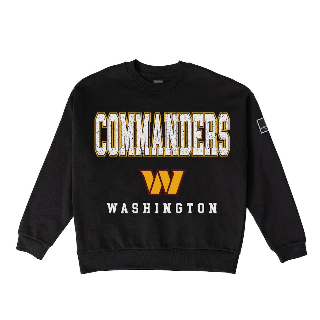 Washington Commanders Gameday Couture Women's Oversized Level Up Black Label Premium Fleece Sweatshirt Black | NFL