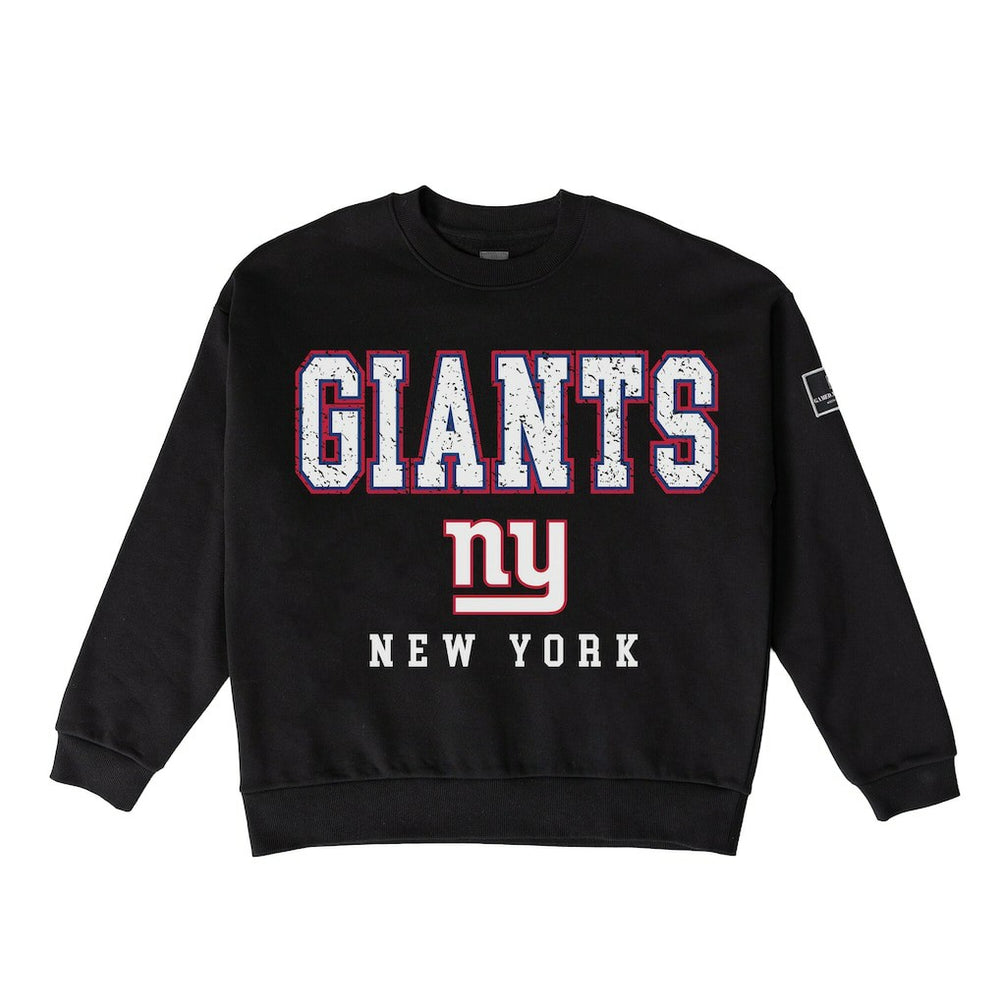 New York Giants Gameday Couture Women's Oversized Level Up Black Label Premium Fleece Sweatshirt Black | NFL
