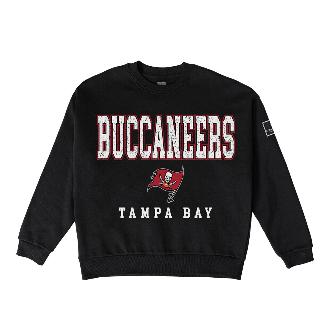 Tampa Bay Buccaneers Gameday Couture Women's Oversized Level Up Black Label Premium Fleece Sweatshirt Black | NFL