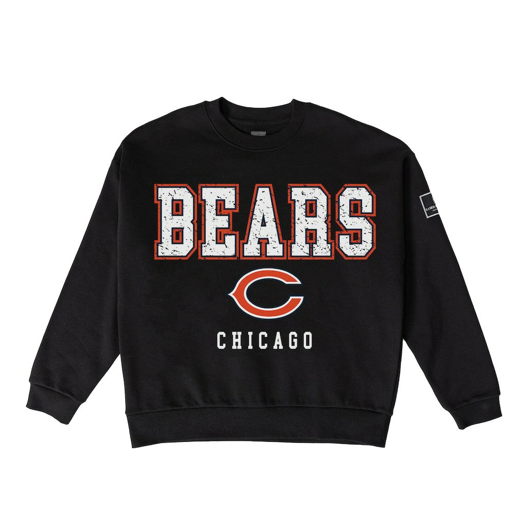 Chicago Bears Gameday Couture Women's Oversized Level Up Black Label Premium Fleece Sweatshirt Black | NFL