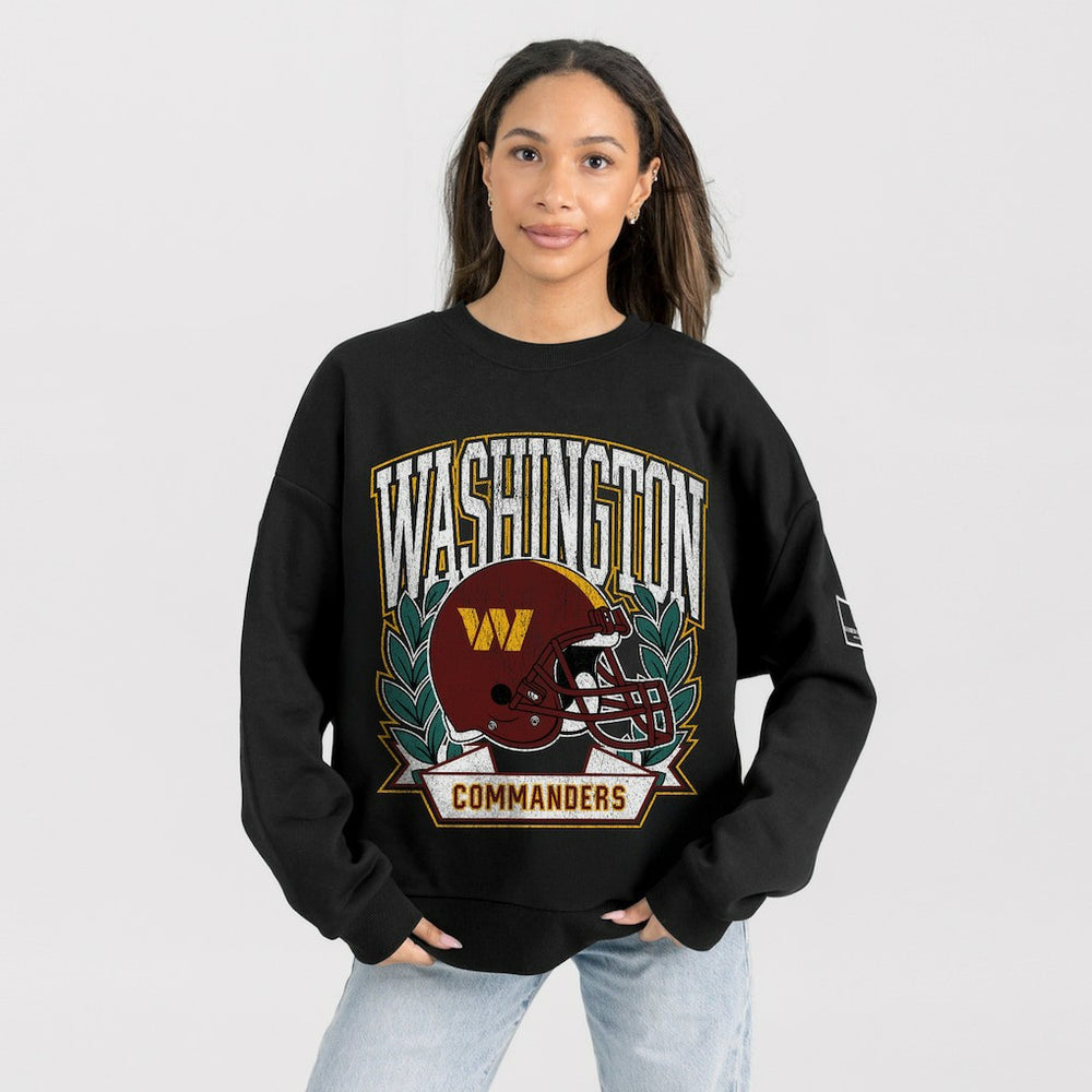 Washington Commanders Gameday Couture Women's Oversized Victory Lane Black Label Premium Fleece Sweatshirt Black | NFL