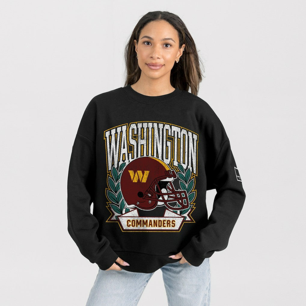 Washington Commanders Gameday Couture Women's Oversized Victory Lane Black Label Premium Fleece Sweatshirt Black | NFL