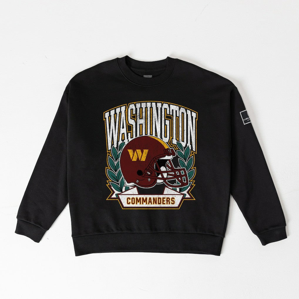 Washington Commanders Gameday Couture Women's Oversized Victory Lane Black Label Premium Fleece Sweatshirt Black | NFL