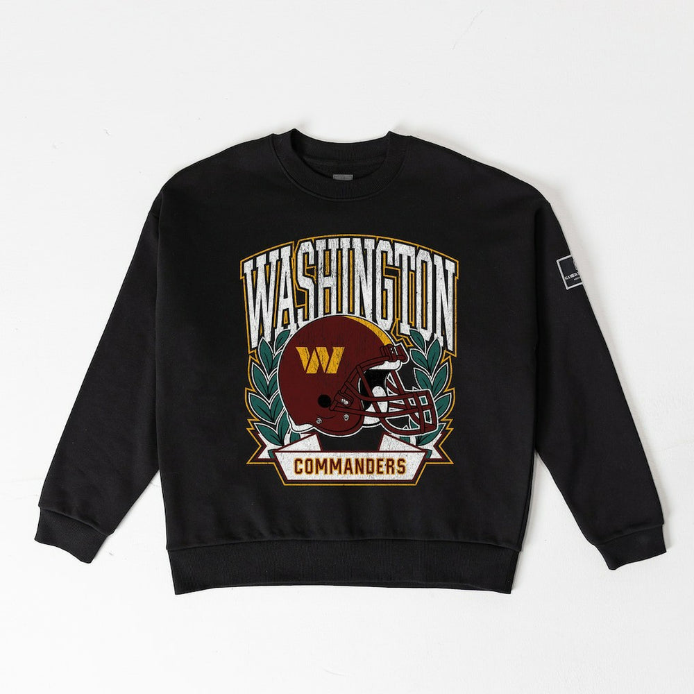 Washington Commanders Gameday Couture Women's Oversized Victory Lane Black Label Premium Fleece Sweatshirt Black | NFL