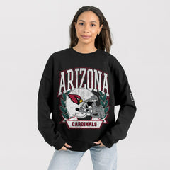 Arizona Cardinals Gameday Couture Women's Oversized Victory Lane Black Label Premium Fleece Sweatshirt Black | NFL