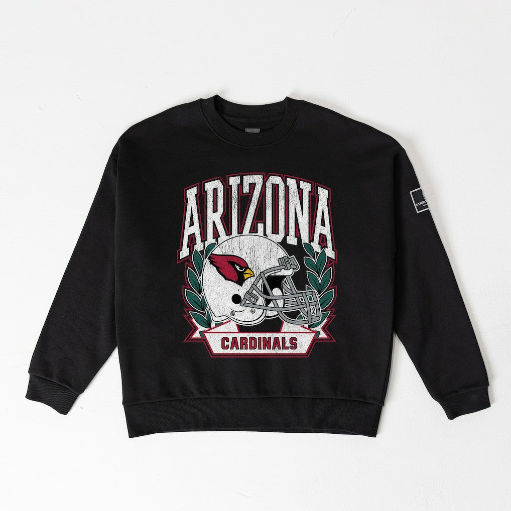 Arizona Cardinals Gameday Couture Women's Oversized Victory Lane Black Label Premium Fleece Sweatshirt Black | NFL