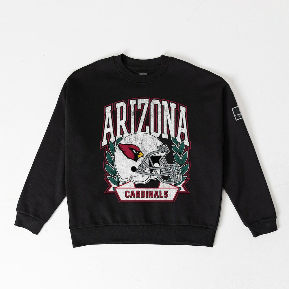 Arizona Cardinals Gameday Couture Women's Oversized Victory Lane Black Label Premium Fleece Sweatshirt Black | NFL