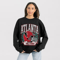 Atlanta Falcons Gameday Couture Women's Oversized Victory Lane Black Label Premium Fleece Sweatshirt Black | NFL