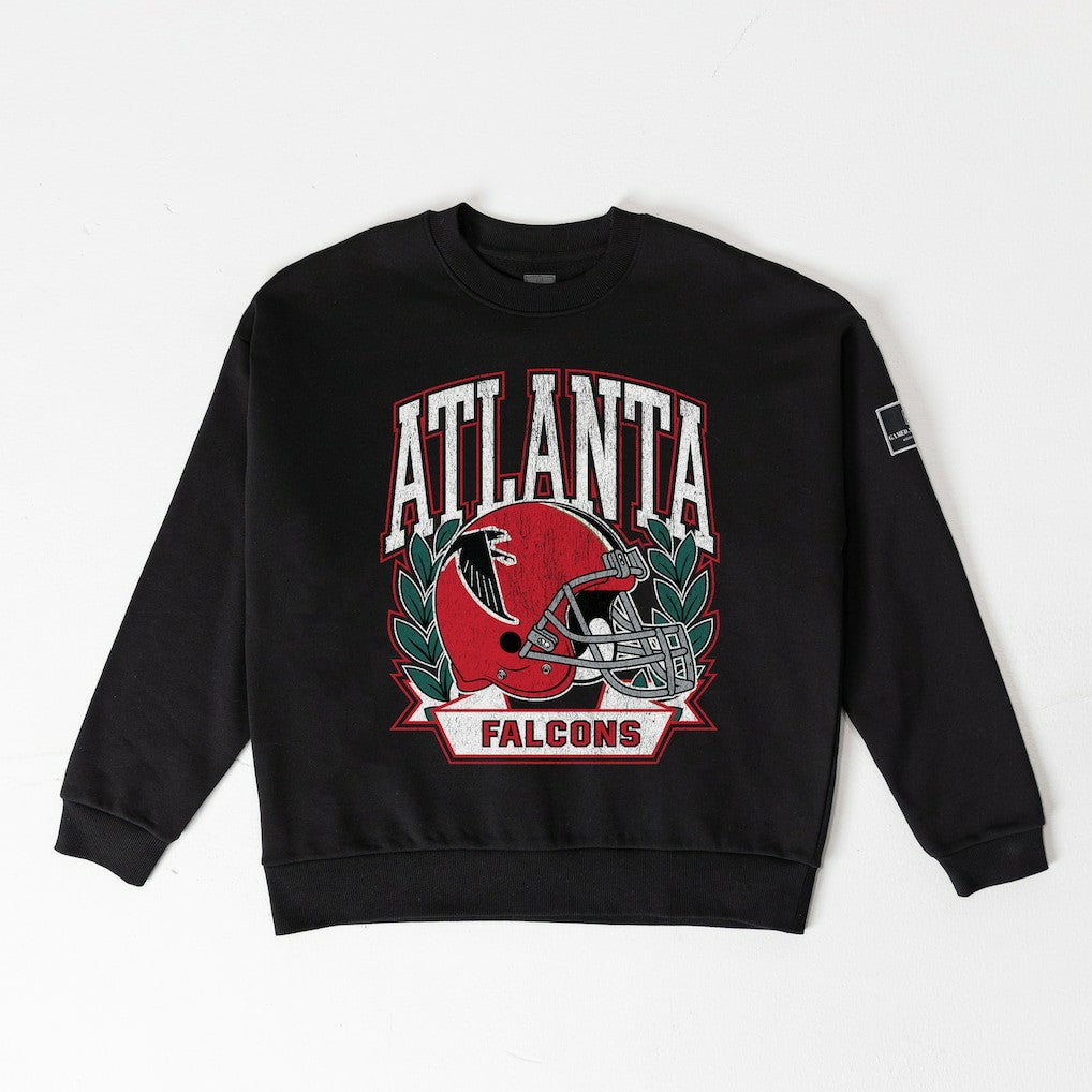 Atlanta Falcons Gameday Couture Women's Oversized Victory Lane Black Label Premium Fleece Sweatshirt Black | NFL