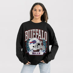 Buffalo Bills Gameday Couture Women's Oversized Victory Lane Black Label Premium Fleece Sweatshirt Black | NFL