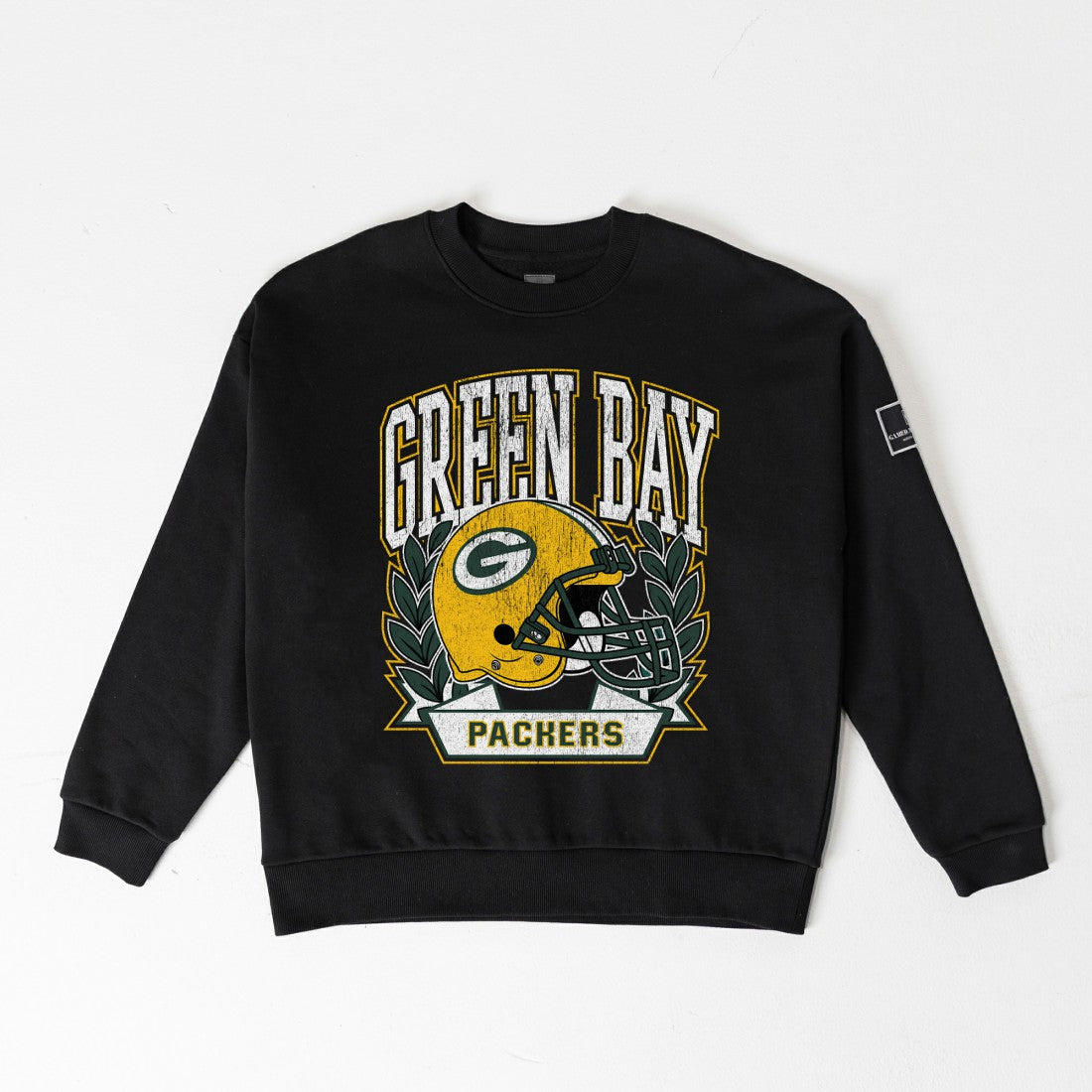 Green Bay Packers Gameday Couture Women's Oversized Victory Lane Black Label Premium Fleece Sweatshirt Black | NFL
