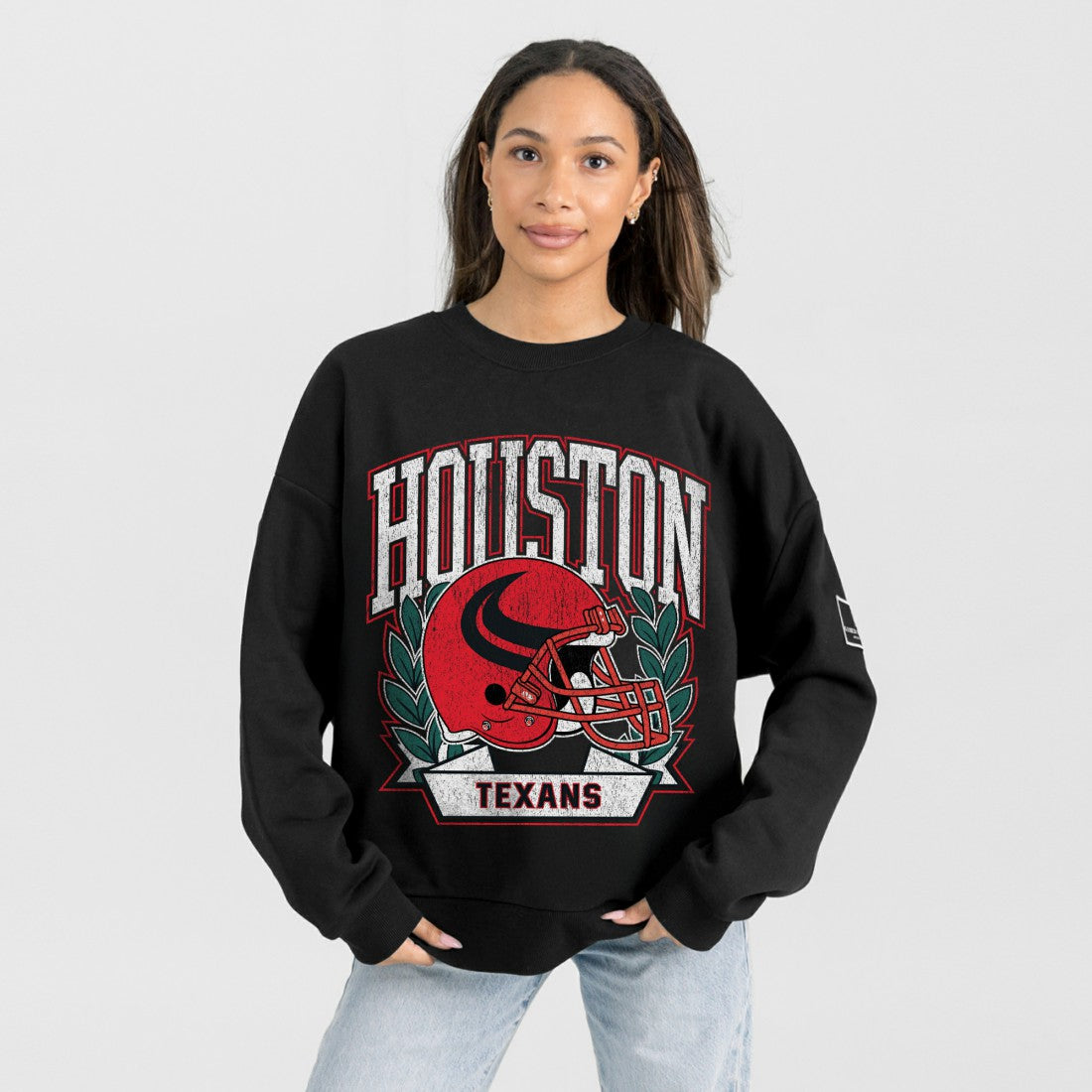 Houston Texans Gameday Couture Women's Oversized Victory Lane Black Label Premium Fleece Sweatshirt Black | NFL