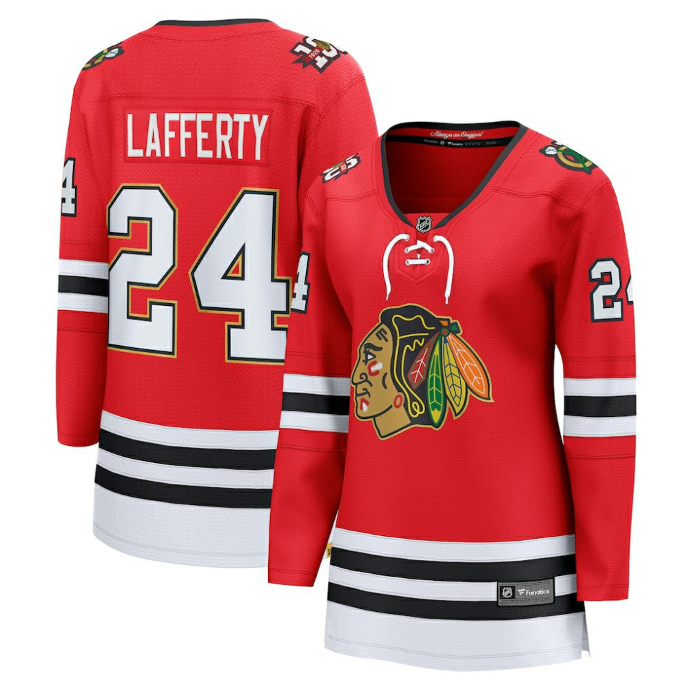 Sam Lafferty Chicago Blackhawks Fanatics Women's Centennial Breakaway Player Jersey - Red - NHL