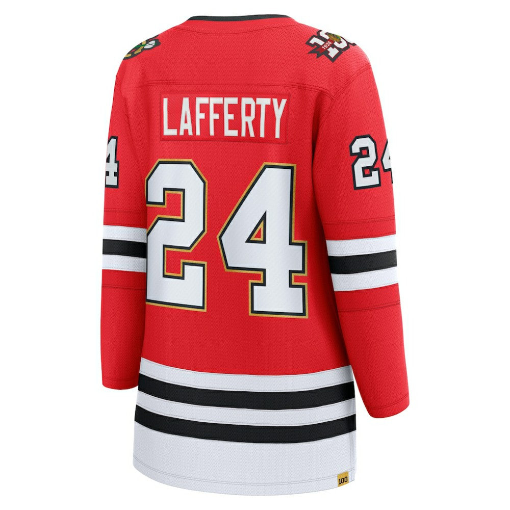 Sam Lafferty Chicago Blackhawks Fanatics Women's Centennial Breakaway Player Jersey - Red - NHL