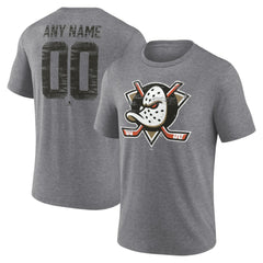 Anaheim Ducks Heritage Custom Tri-Blend T-Shirt - Gray - NHL