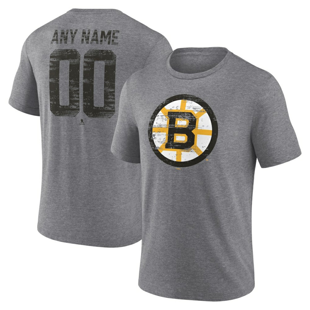 Boston Bruins Heritage Custom Tri-Blend T-Shirt - Gray - NHL