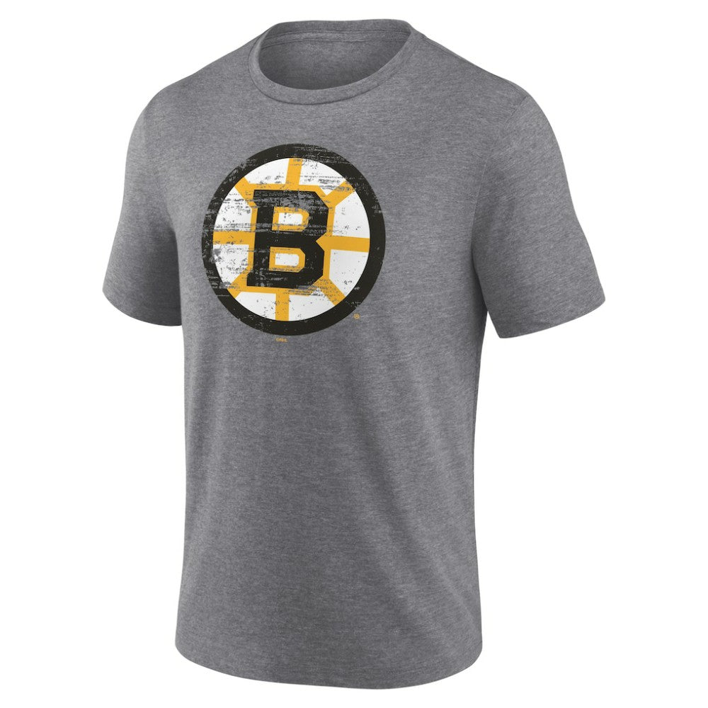 Boston Bruins Heritage Custom Tri-Blend T-Shirt - Gray - NHL