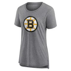 Boston Bruins Women's Heritage Custom Tri-Blend T-Shirt - Gray - NHL