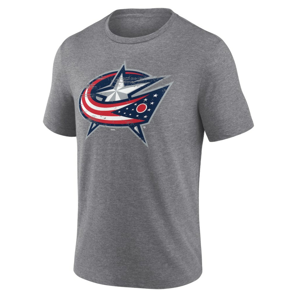Columbus Blue Jackets Heritage Custom Tri-Blend T-Shirt - Gray - NHL