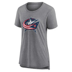 Columbus Blue Jackets Women's Heritage Custom Tri-Blend T-Shirt - Gray - NHL