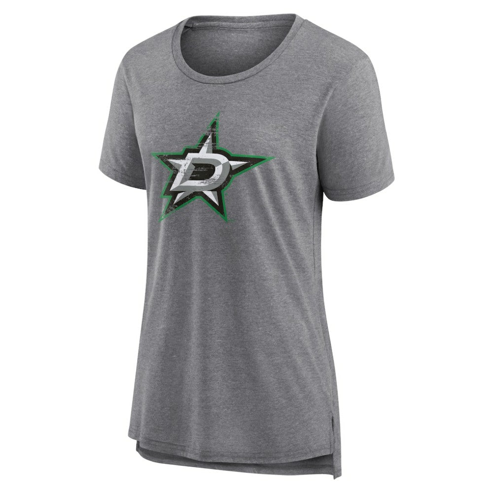 Dallas Stars Women's Heritage Custom Tri-Blend T-Shirt - Gray - NHL