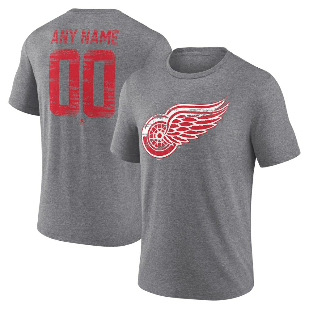 Detroit Red Wings Heritage Custom Tri-Blend T-Shirt - Gray - NHL