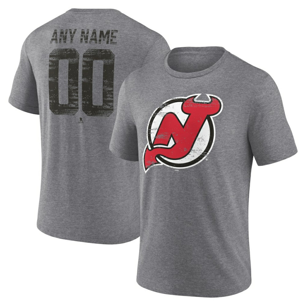 New Jersey Devils Heritage Custom Tri-Blend T-Shirt - Gray - NHL