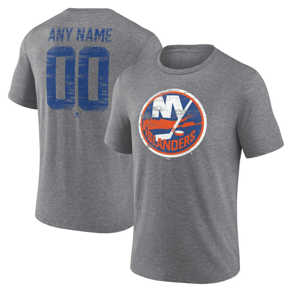 New York Islanders Heritage Custom Tri-Blend T-Shirt - Gray - NHL
