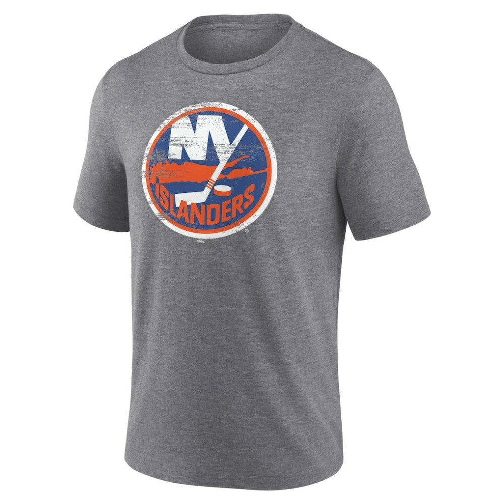 New York Islanders Heritage Custom Tri-Blend T-Shirt - Gray - NHL