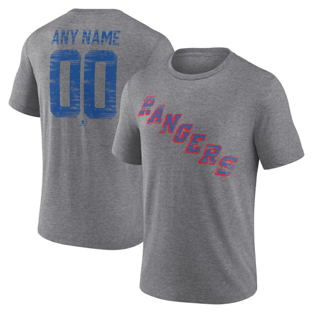New York Rangers Heritage Custom Tri-Blend T-Shirt - Gray - NHL