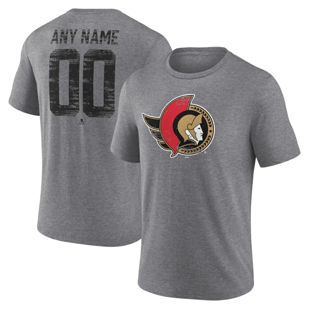 Ottawa Senators Heritage Custom Tri-Blend T-Shirt - Gray - NHL