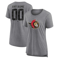 Ottawa Senators Women's Heritage Custom Tri-Blend T-Shirt - Gray - NHL