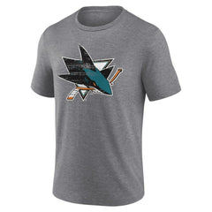 San Jose Sharks Heritage Custom Tri-Blend T-Shirt - Gray - NHL