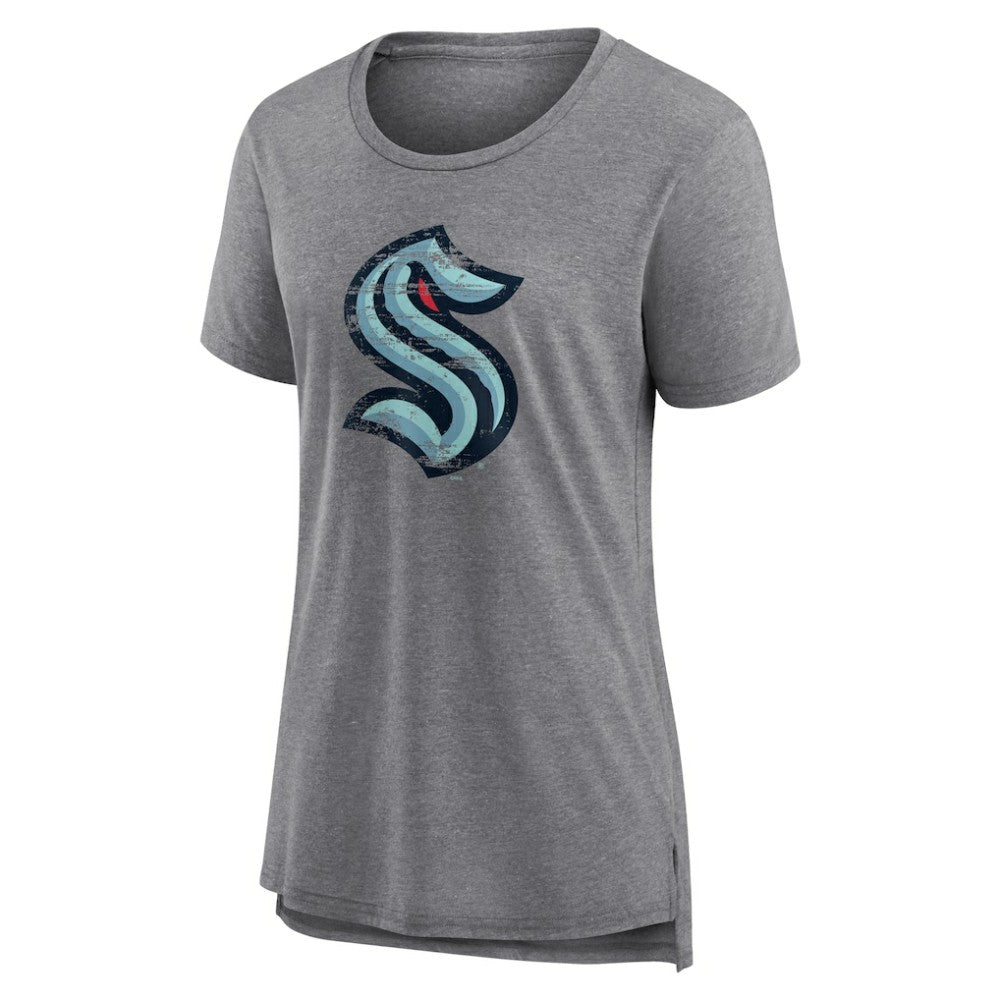 Seattle Kraken Women's Heritage Custom Tri-Blend T-Shirt - Gray - NHL