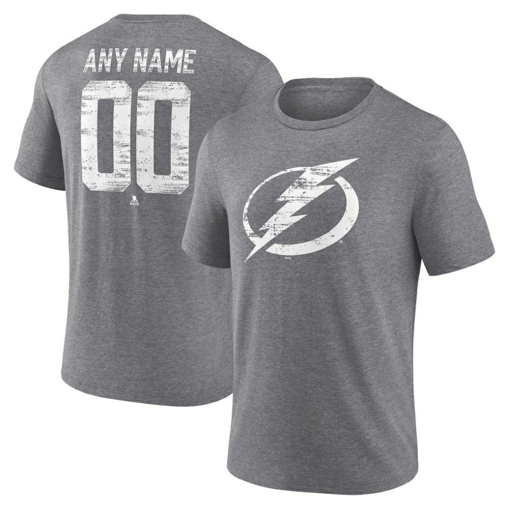 Tampa Bay Lightning Heritage Custom Tri-Blend T-Shirt - Gray - NHL