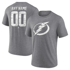 Tampa Bay Lightning Heritage Custom Tri-Blend T-Shirt - Gray - NHL