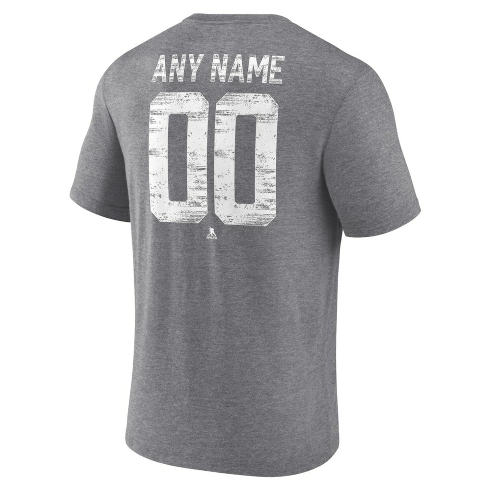 Tampa Bay Lightning Heritage Custom Tri-Blend T-Shirt - Gray - NHL