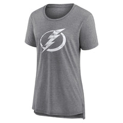 Tampa Bay Lightning Women's Heritage Custom Tri-Blend T-Shirt - Gray - NHL