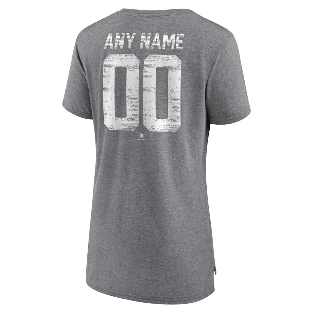 Tampa Bay Lightning Women's Heritage Custom Tri-Blend T-Shirt - Gray - NHL