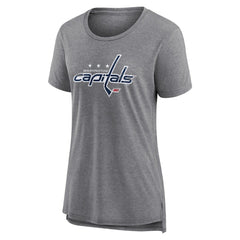 Washington Capitals Women's Heritage Custom Tri-Blend T-Shirt - Gray - NHL